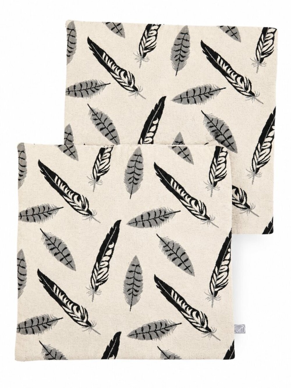 2 - SIMONS Black & Cream Leaf Jacquard Throw Pillow Cover